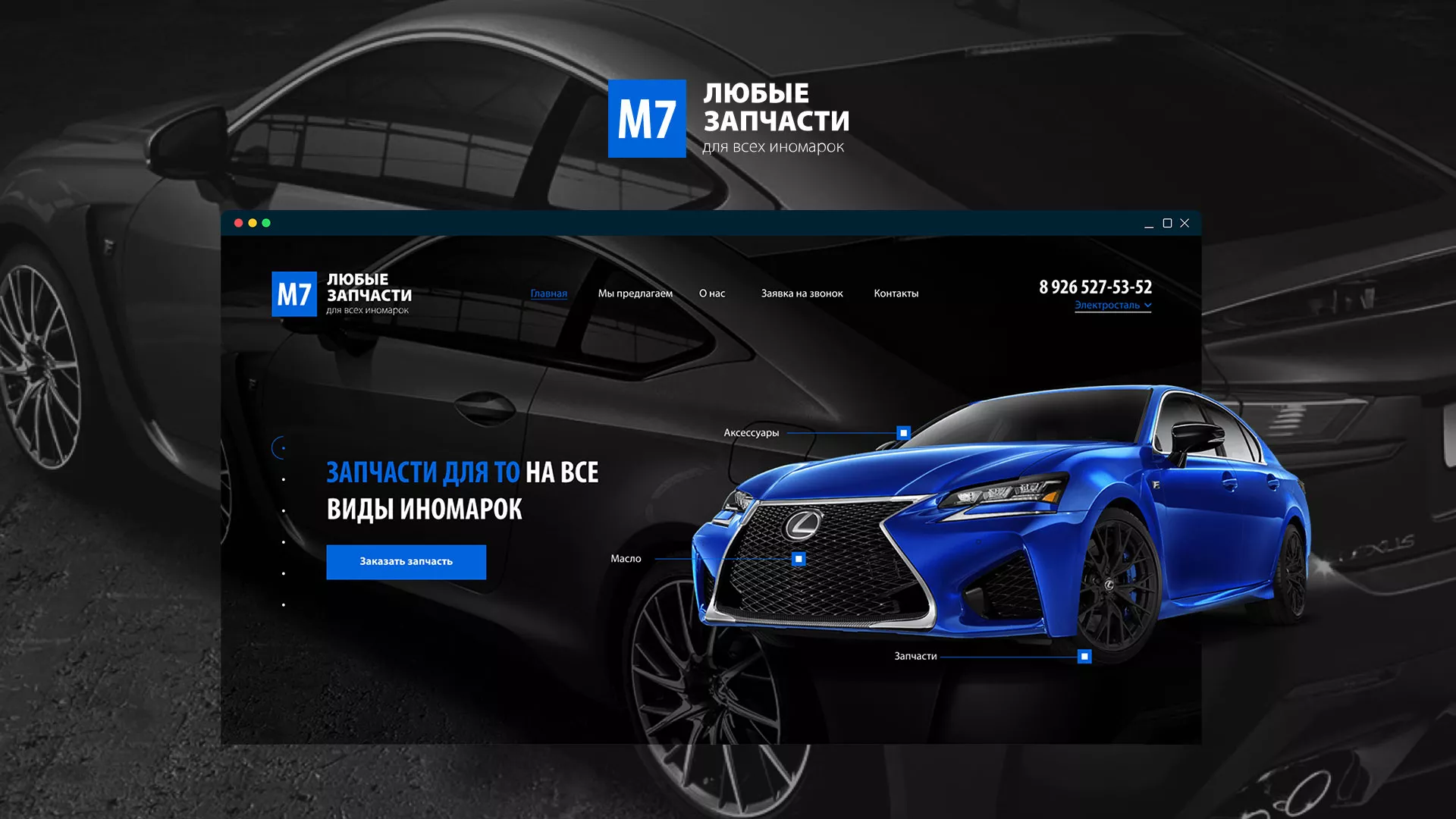 Разработка сайта магазина автозапчастей «М7» в Омутнинске