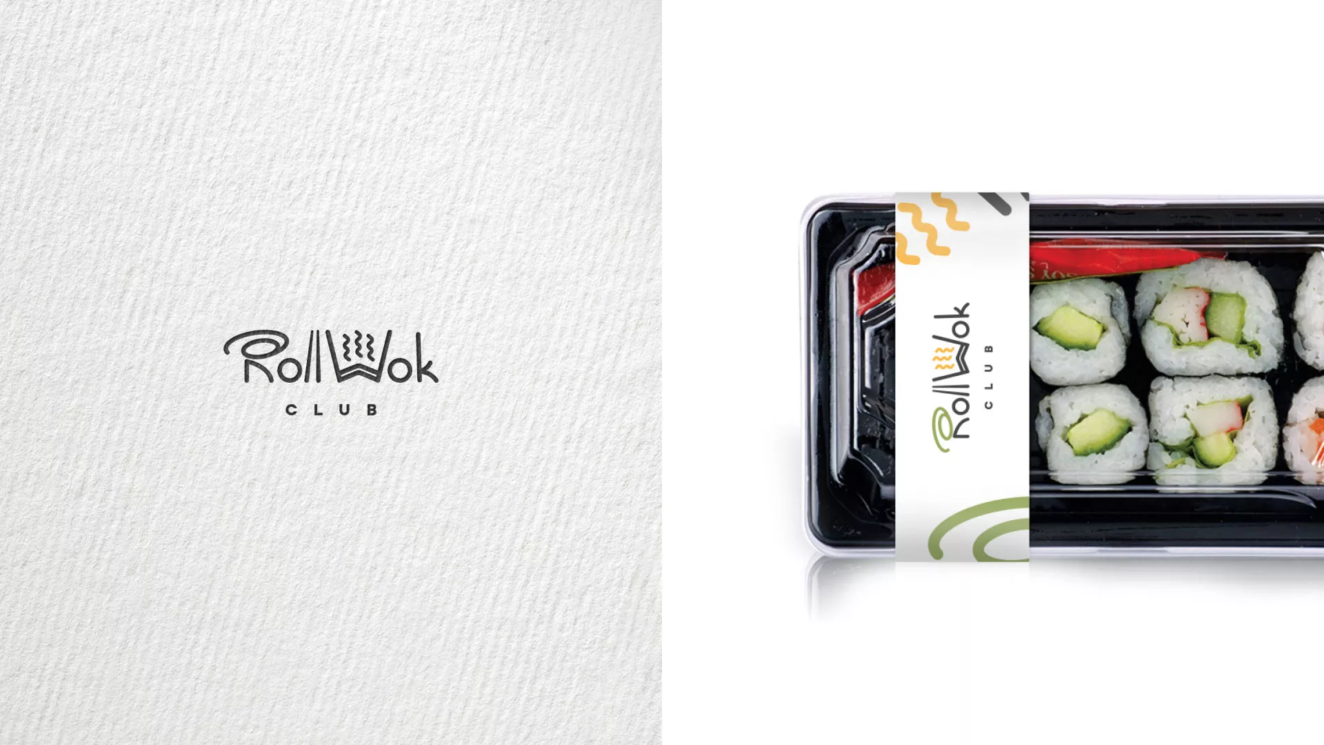 Разработка наклеек для суши-бара «Roll Wok Club» в Омутнинске